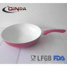 30cm inducción de aluminio ceremic wok pan lavavajillas seguro con mango